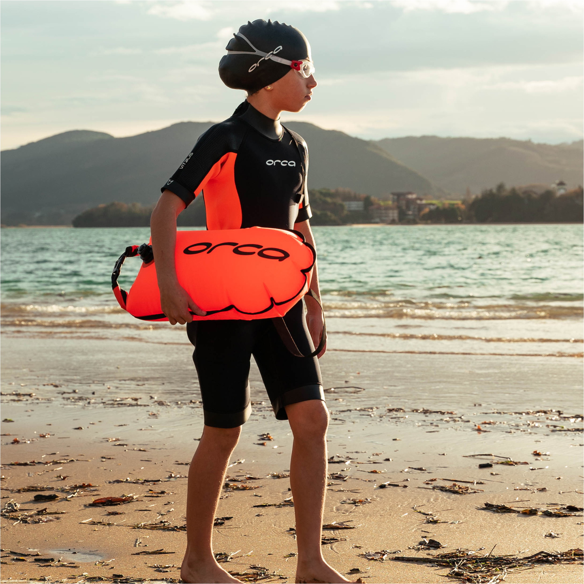 2026 Orca Junior Vitalis Shorty Swim Wetsuit NN9Y-BLK - Black